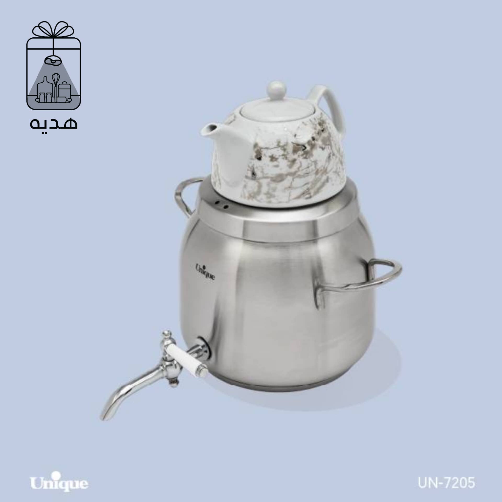 کتری قوری ۵/۵ لیتر استیل یونیک کد ۷۲۰۵