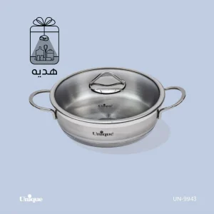 تابه درب دار دو دسته استیل یونیک سایز 28 کد 9943