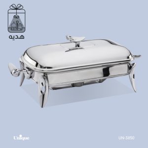 سوفله مستطیل یزرگ قایقی نقره ای یونیک 3850