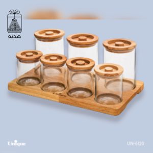 ست ادویه هفتایی چوبی یونیک کد 6120