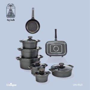 سرویس قابلمه 15 پارچه طوسی یونیک مدل دیاموند کد 8521