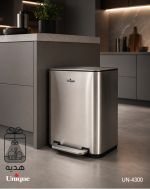 سطل زباله استیل چهار گوش 20 لیتر یونیک کد 4300 - Image 3